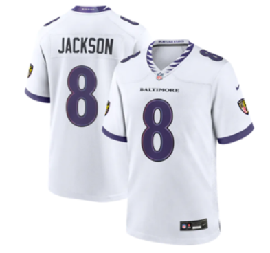 Men Baltimore Ravens #8 Jackson white Nike 2026 NFL Jersey 0918001